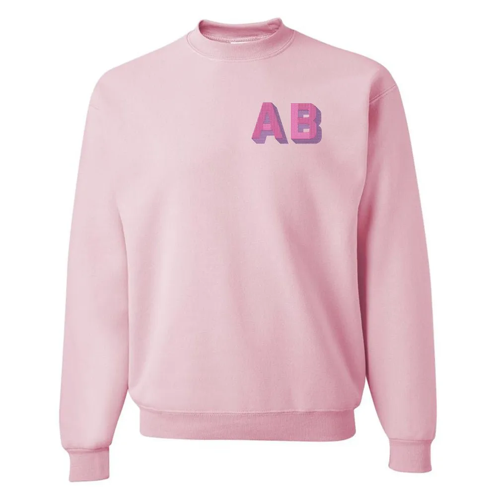 Initialed Shadow Block Letters Crewneck Sweatshirt