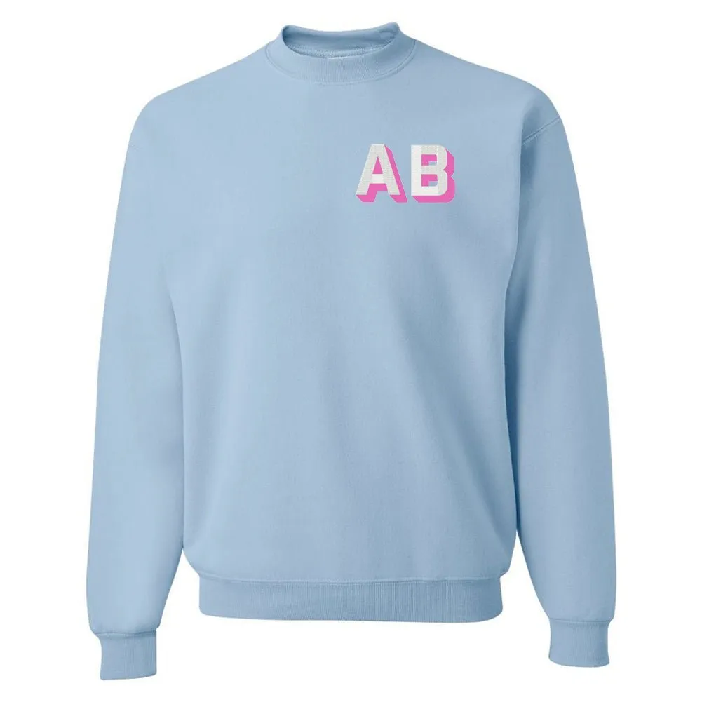 Initialed Shadow Block Letters Crewneck Sweatshirt