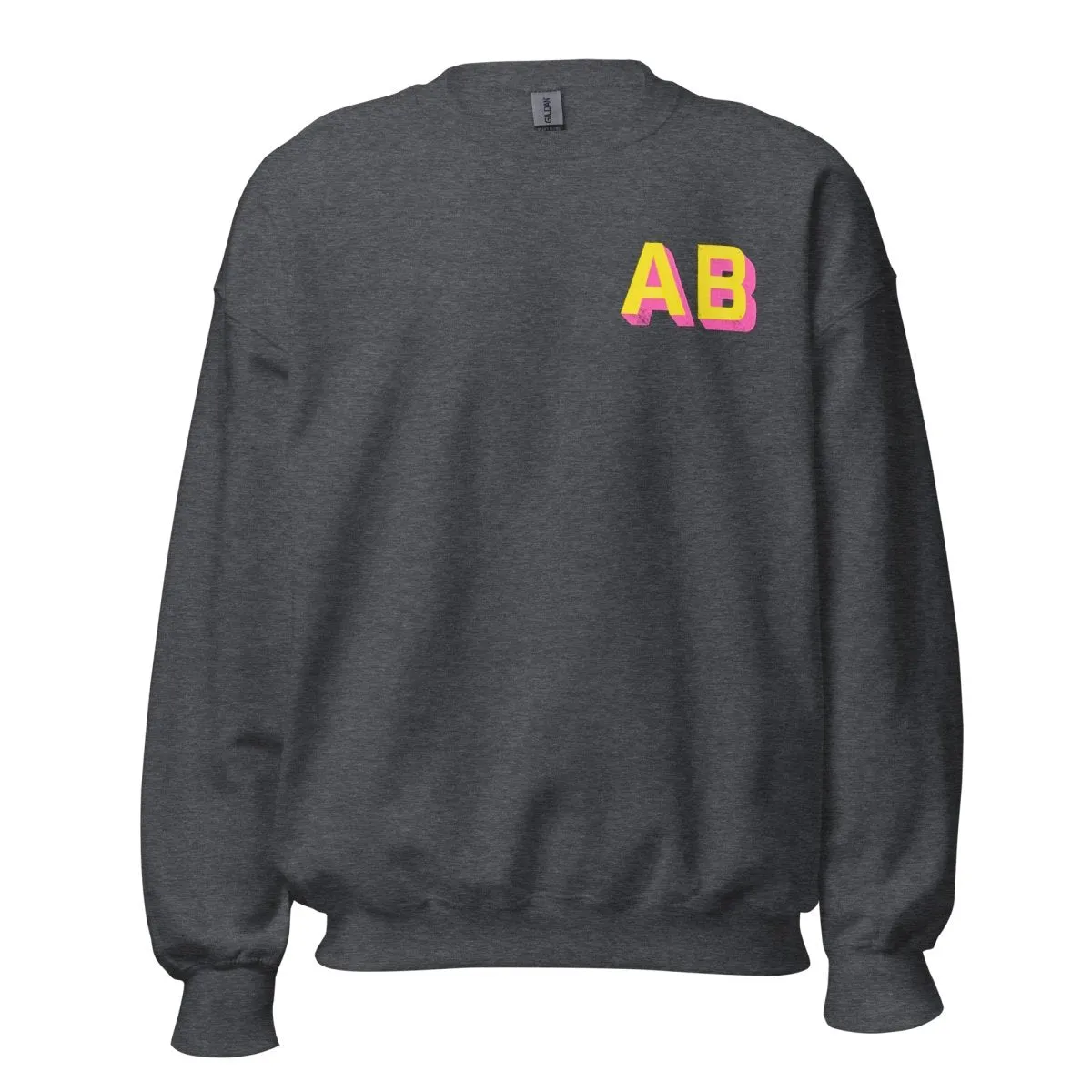 Initialed Shadow Block Letters Crewneck Sweatshirt