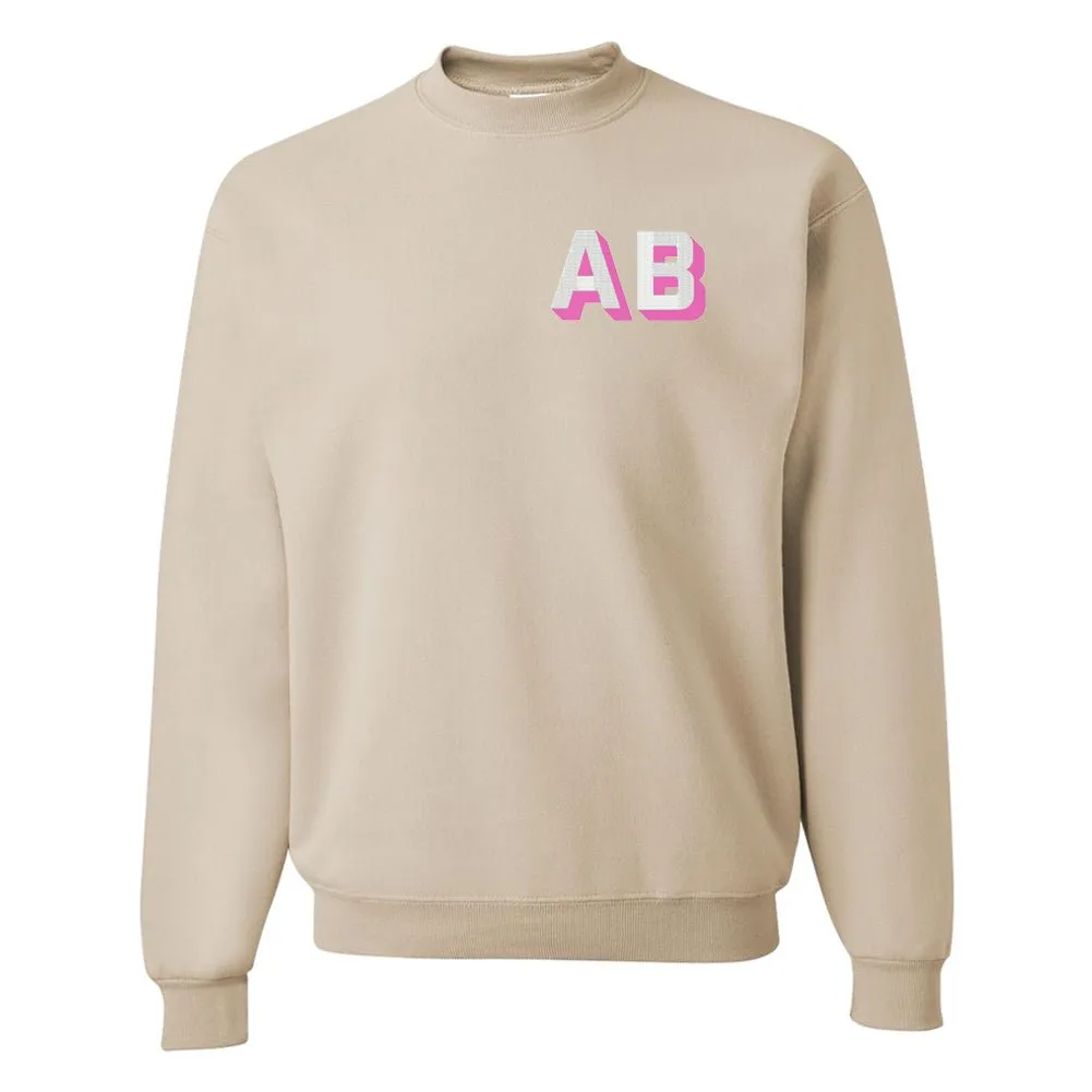 Initialed Shadow Block Letters Crewneck Sweatshirt