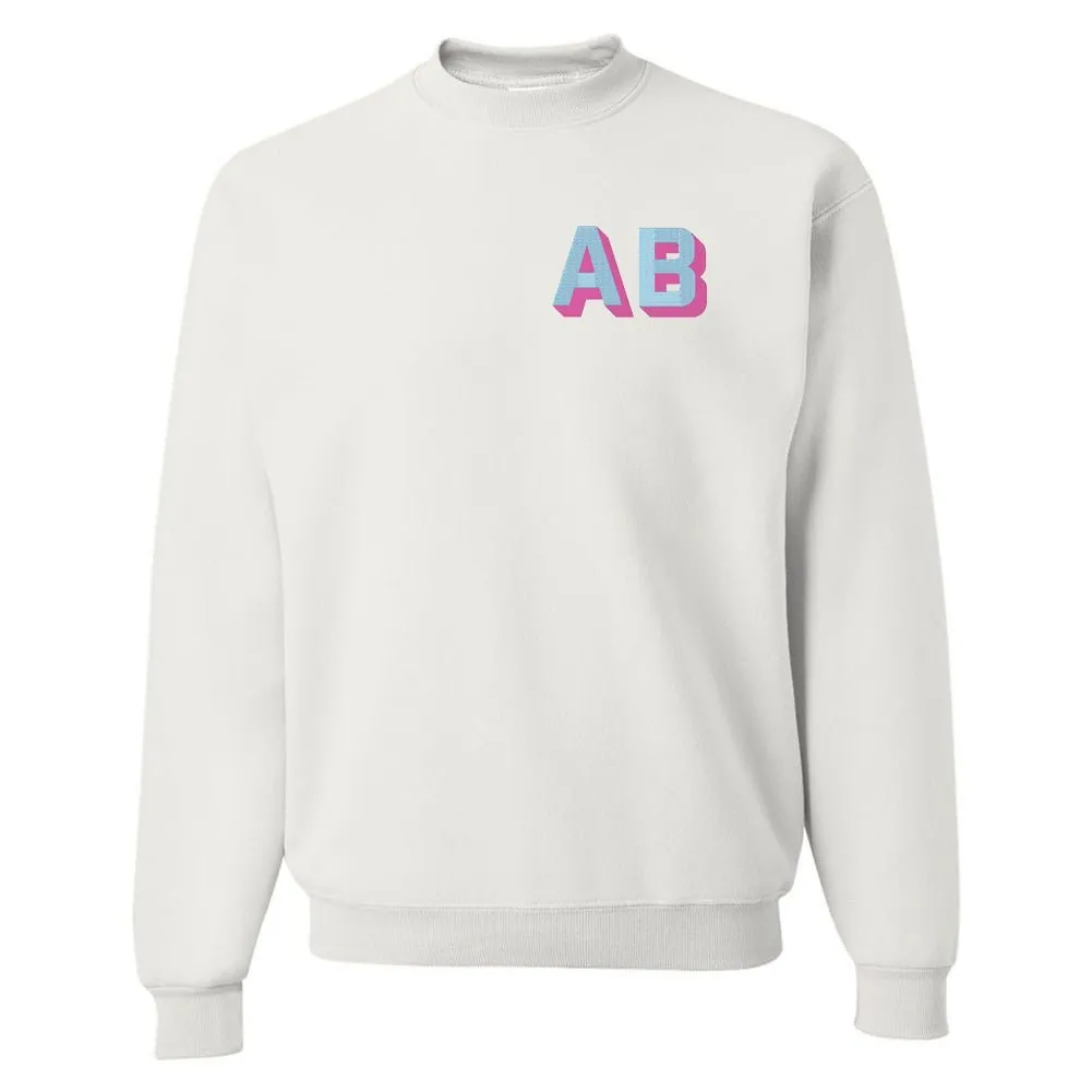 Initialed Shadow Block Letters Crewneck Sweatshirt