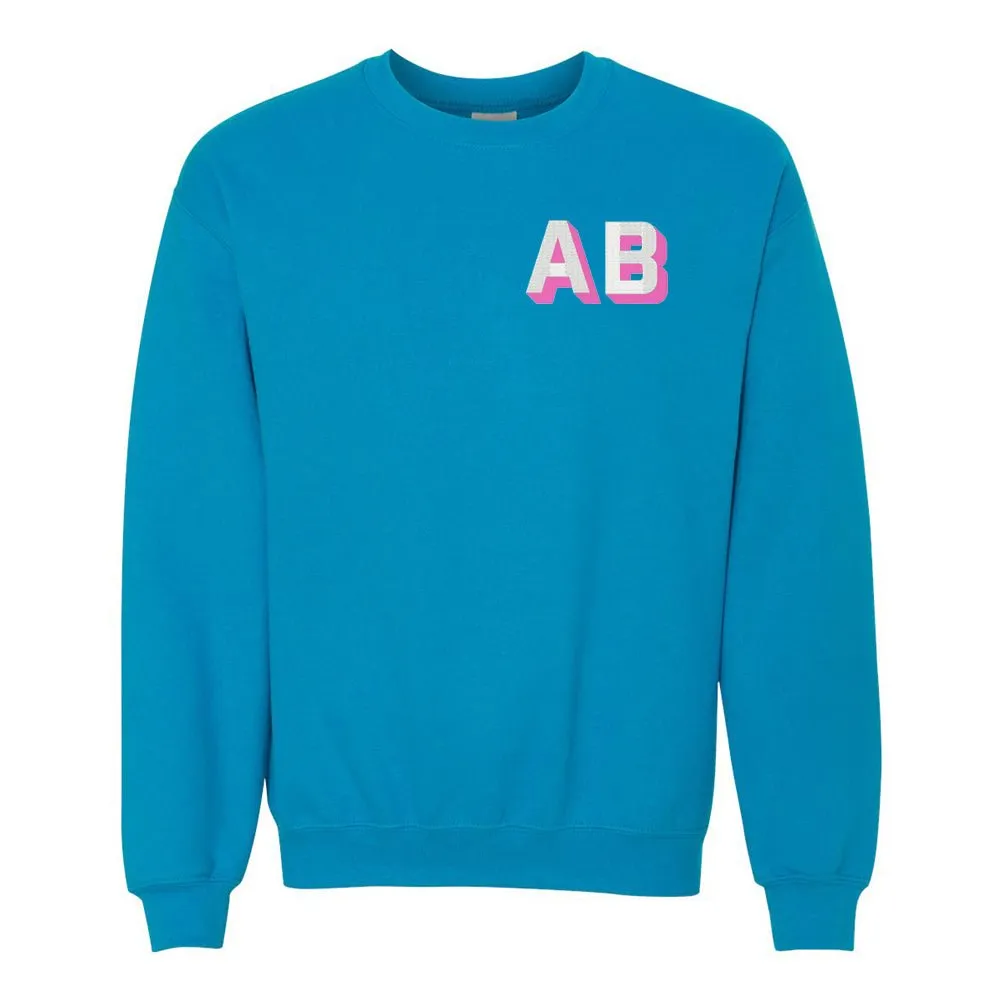 Initialed Shadow Block Letters Crewneck Sweatshirt