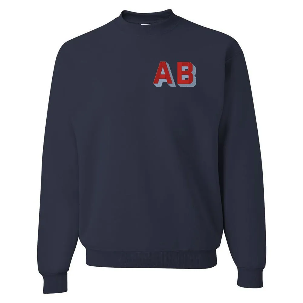 Initialed Shadow Block Letters Crewneck Sweatshirt