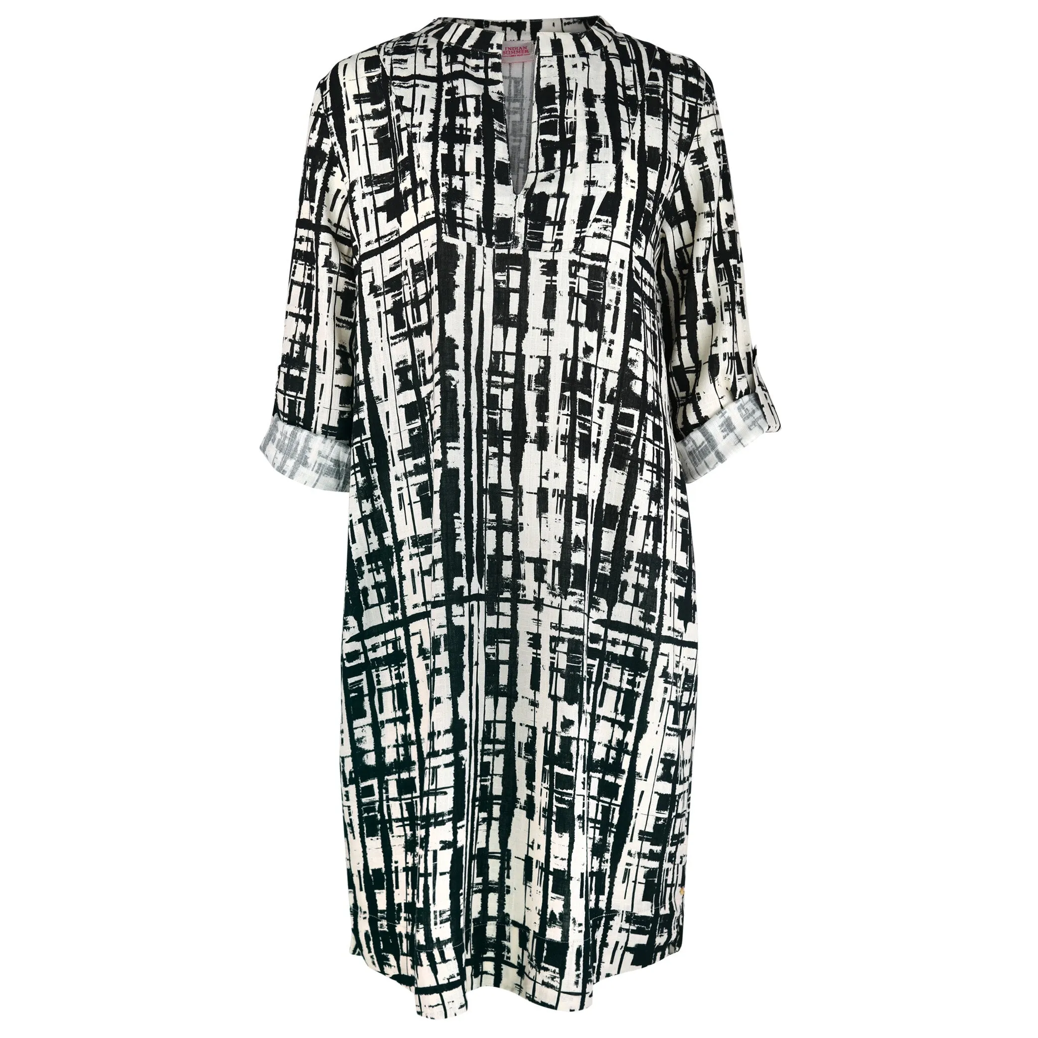 Is Caroline Bib Frt Tunic Nat/Abstract Dress