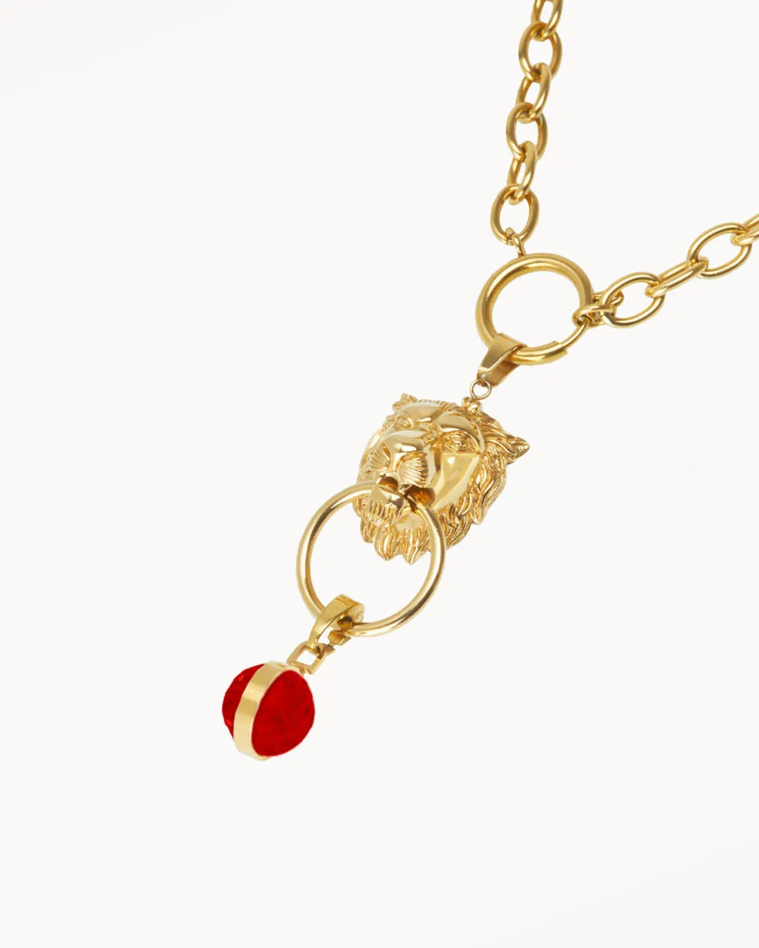 January Birthday Lion Habbata Charm Chain Set, Gold