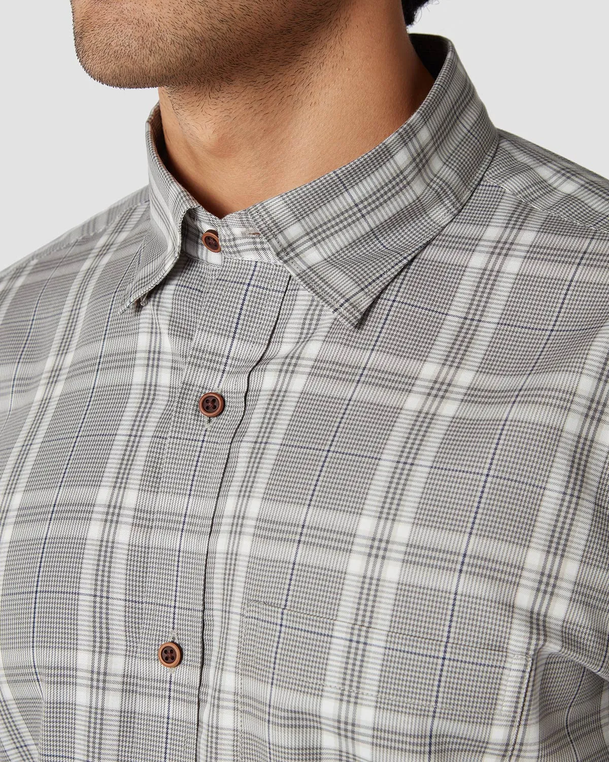 Japanese Pewter Checked Shirt