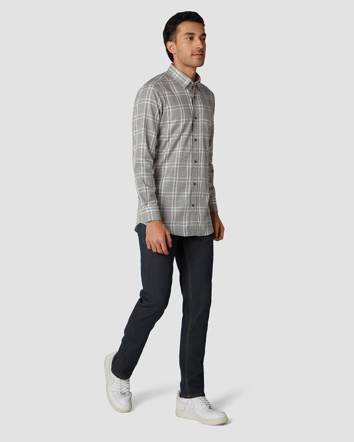 Japanese Pewter Checked Shirt