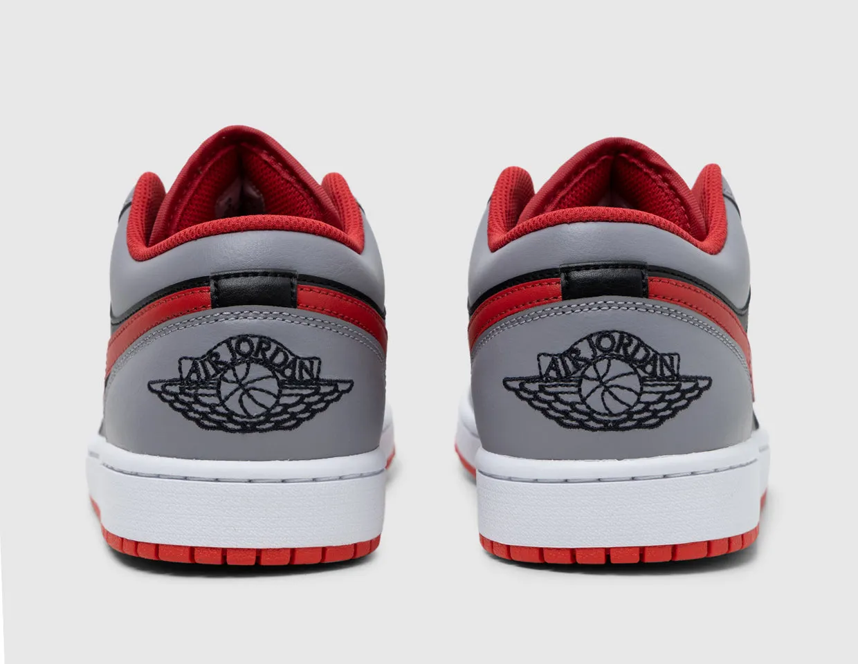 Jordan 1 Low Black / Fire Red - Cement Grey