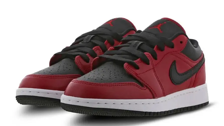 JORDAN 1 LOW GYM RED BLACK PEBBLED (GS)