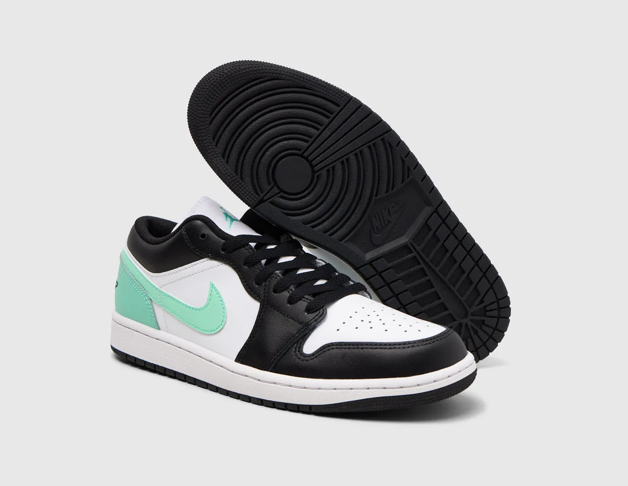 Jordan 1 Low White / Black - Green Glow