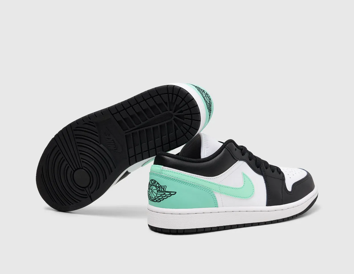 Jordan 1 Low White / Black - Green Glow