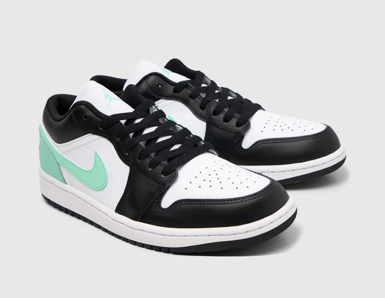 Jordan 1 Low White / Black - Green Glow