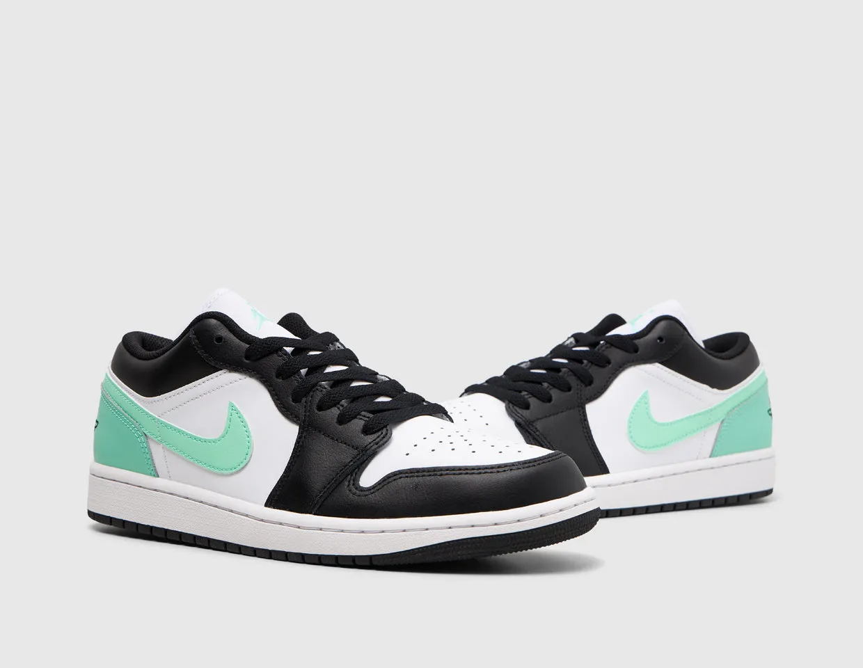 Jordan 1 Low White / Black - Green Glow