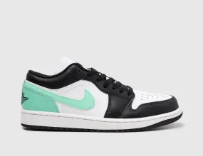 Jordan 1 Low White / Black - Green Glow