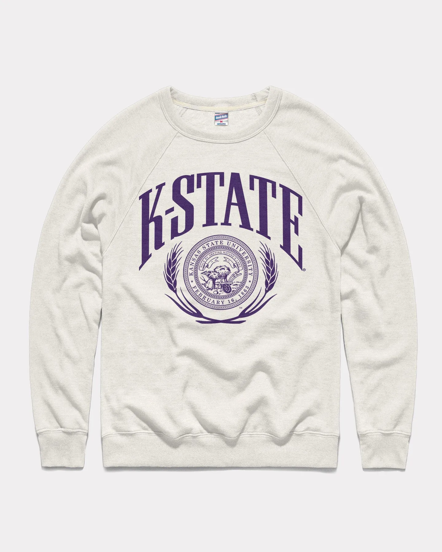 K-State Wildcats Laurel Seal White Crewneck