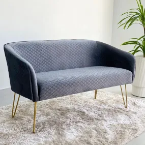 Knight Gray Velvet Loveseat