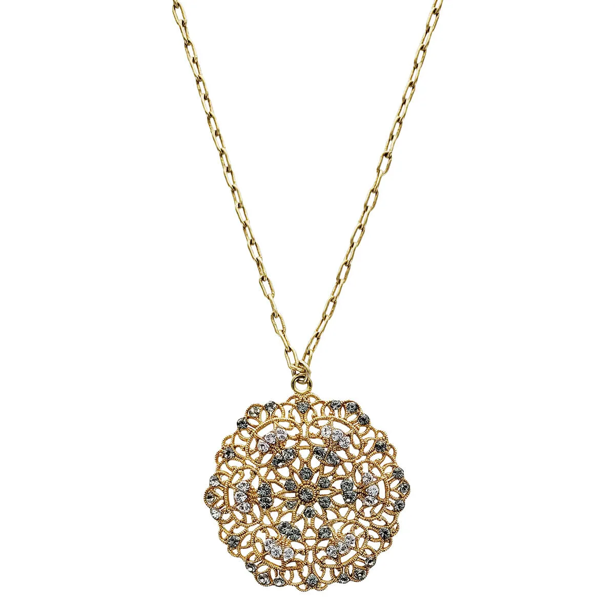 La Vie Parisienne Sparkling Filigree Pendant Necklace