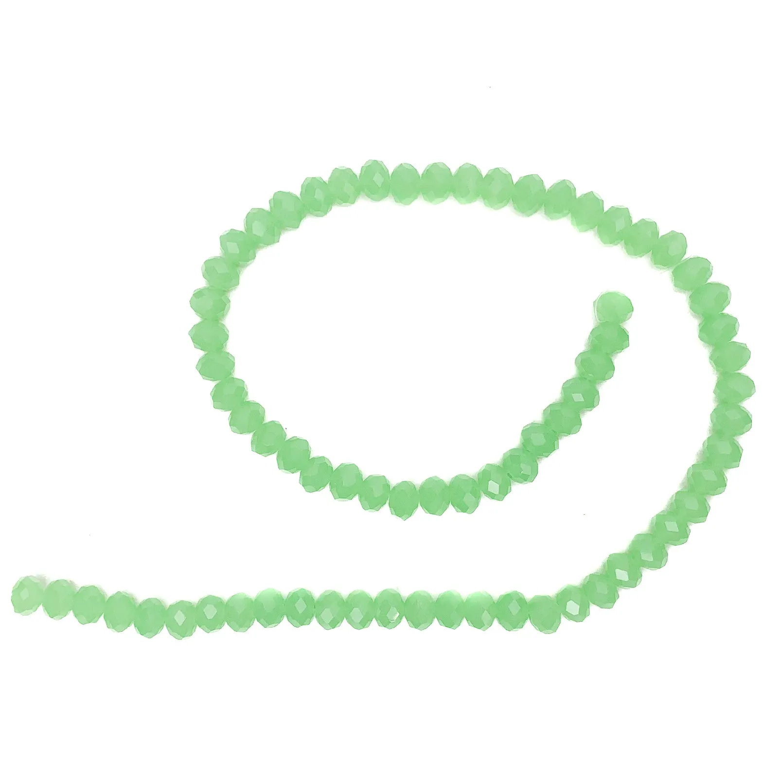 Light Green 8mm Faceted Rondelle Glass Bead Strand