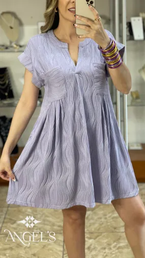 Lilac Textured Mini Dress