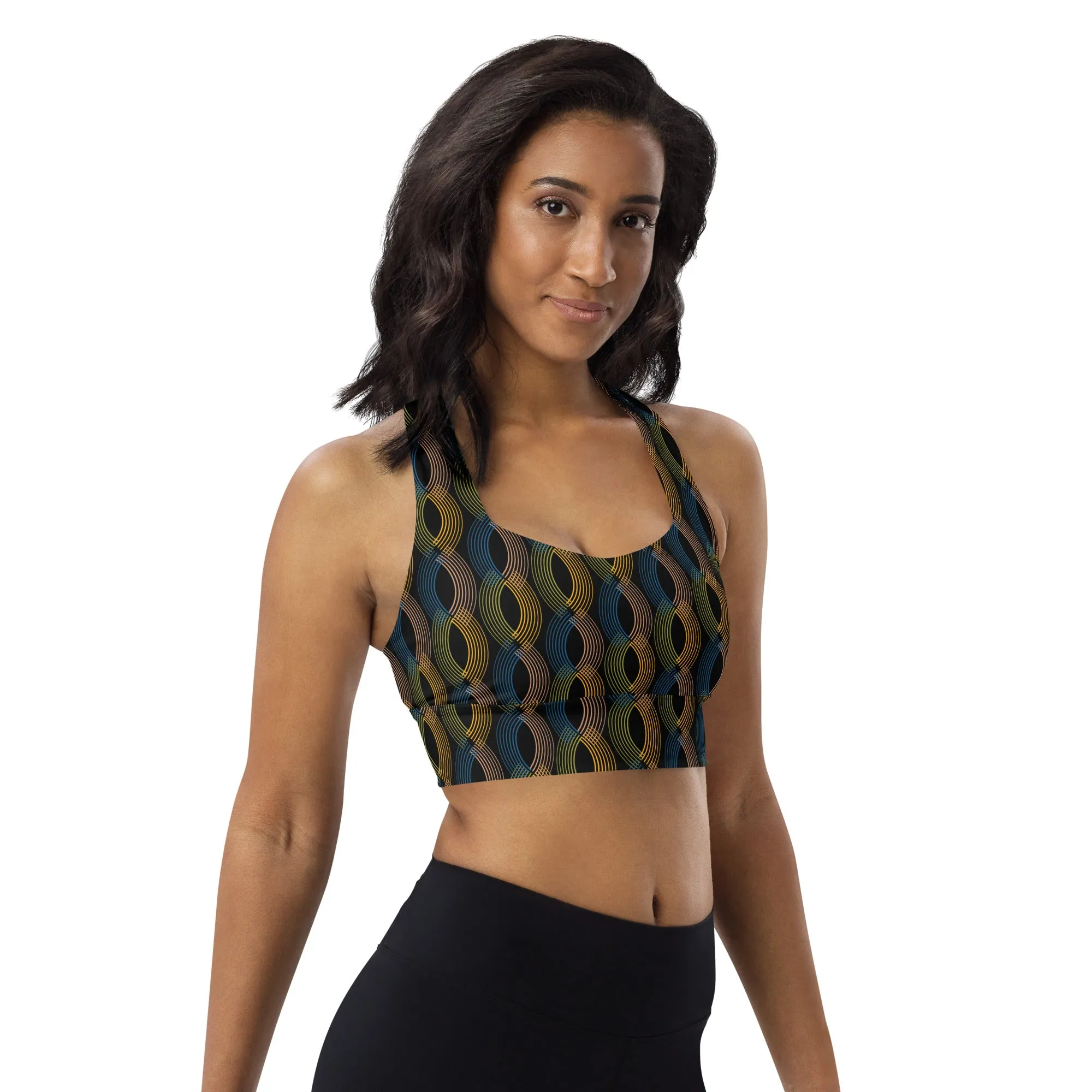 Lilly Longline sports bra, Arc Sereis- Black Arc