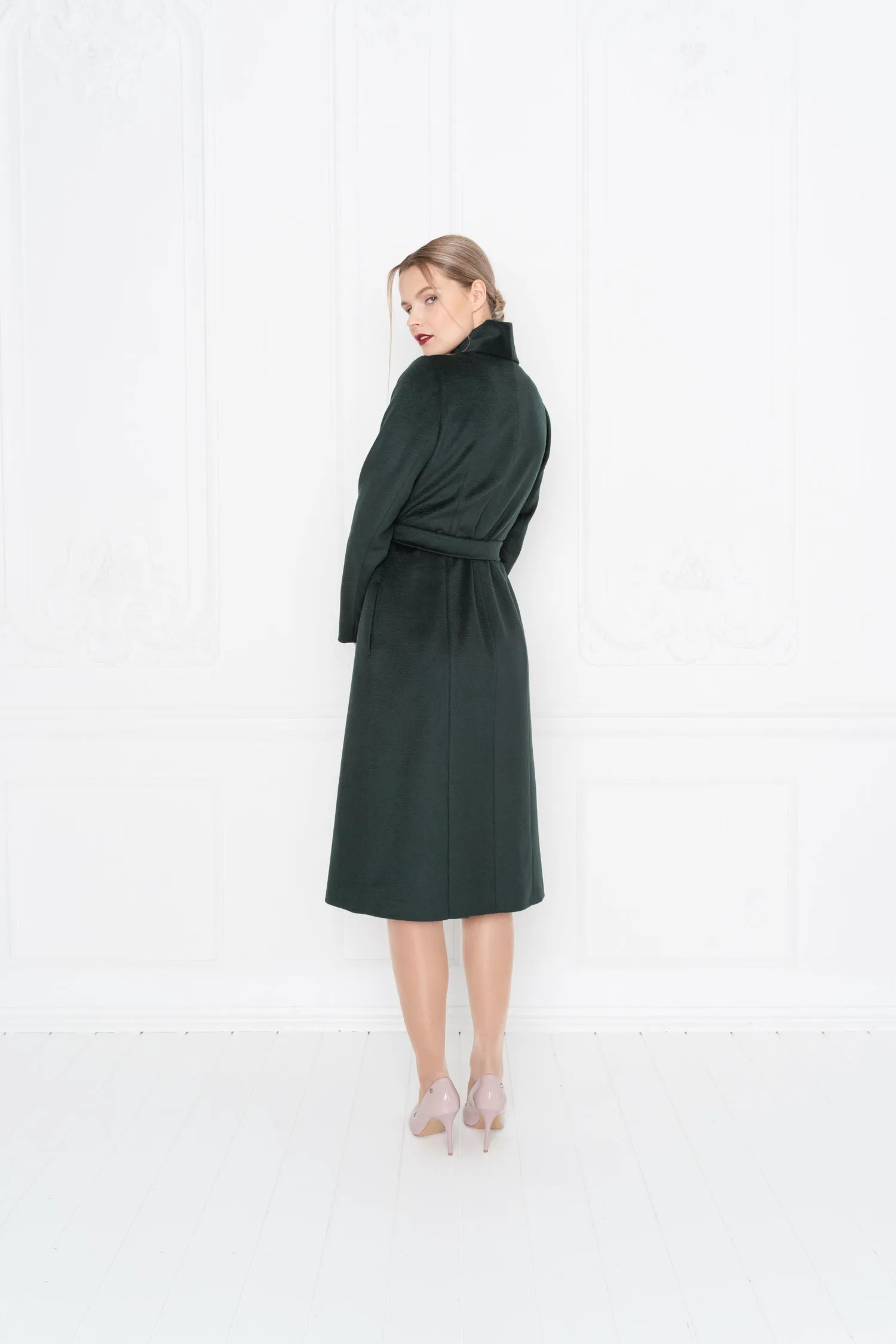 LIMONIUM GREEN WOOL LIGHTWEIGHT COAT