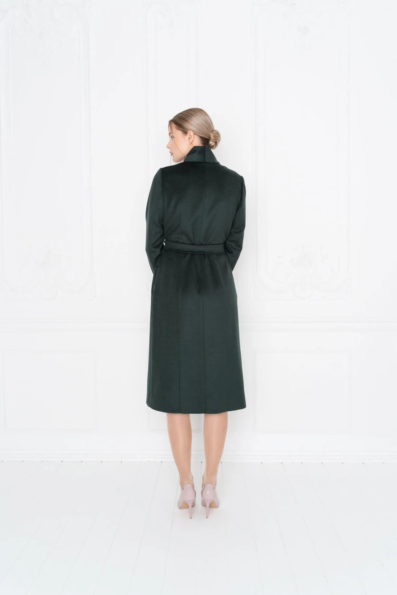 LIMONIUM GREEN WOOL LIGHTWEIGHT COAT