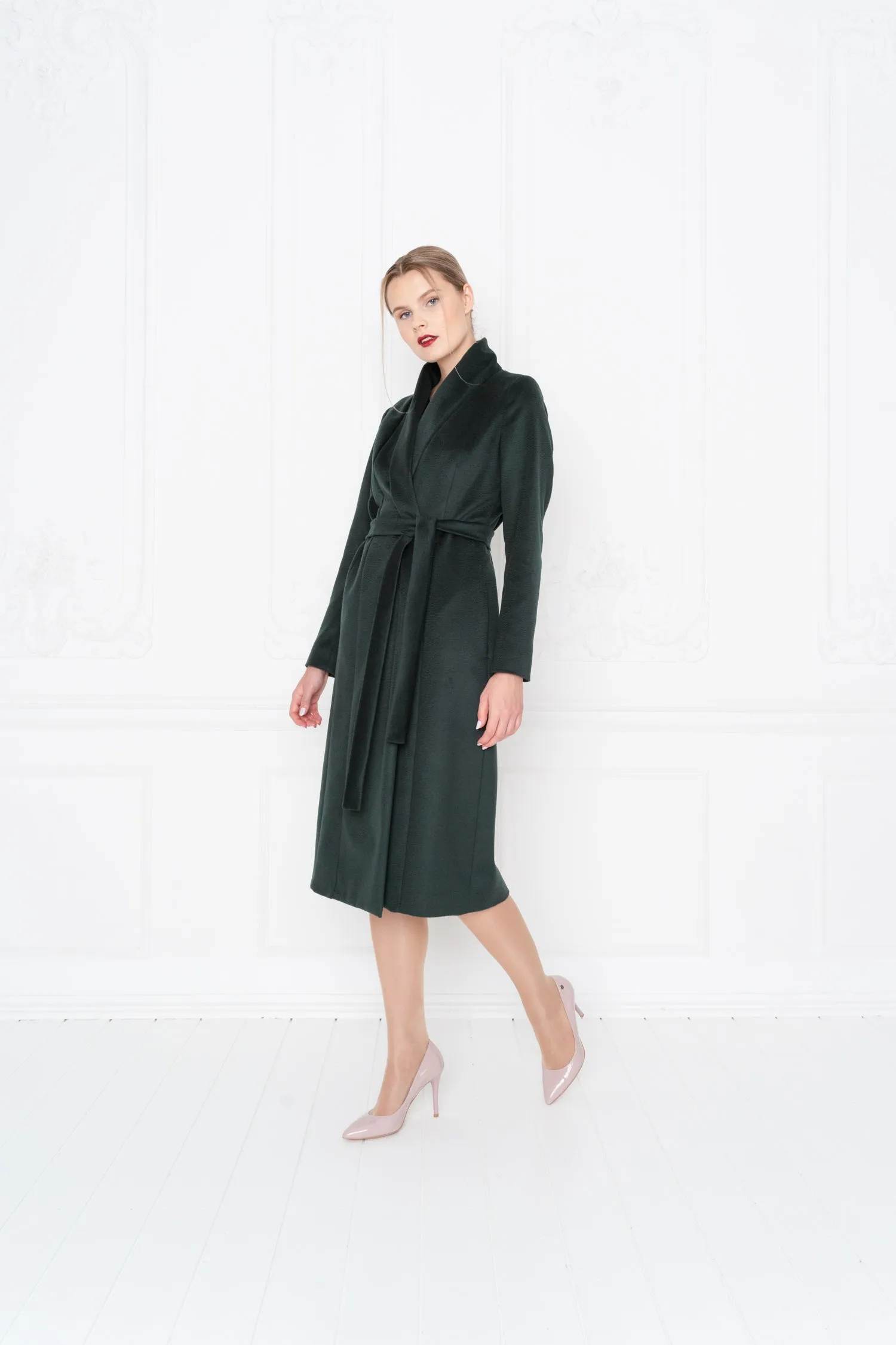 LIMONIUM GREEN WOOL LIGHTWEIGHT COAT