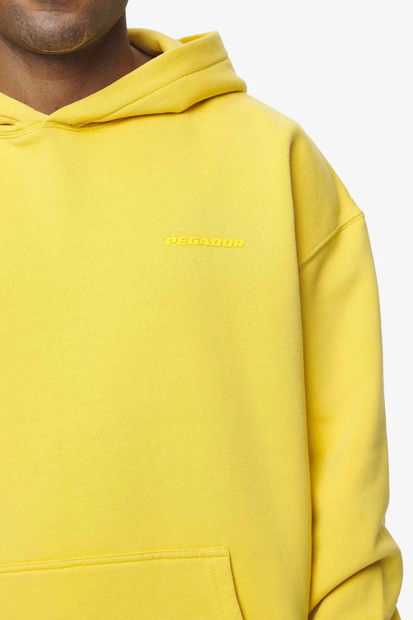 Logo Oversized Hoodie Vintage Washed Solar Yellow Gum