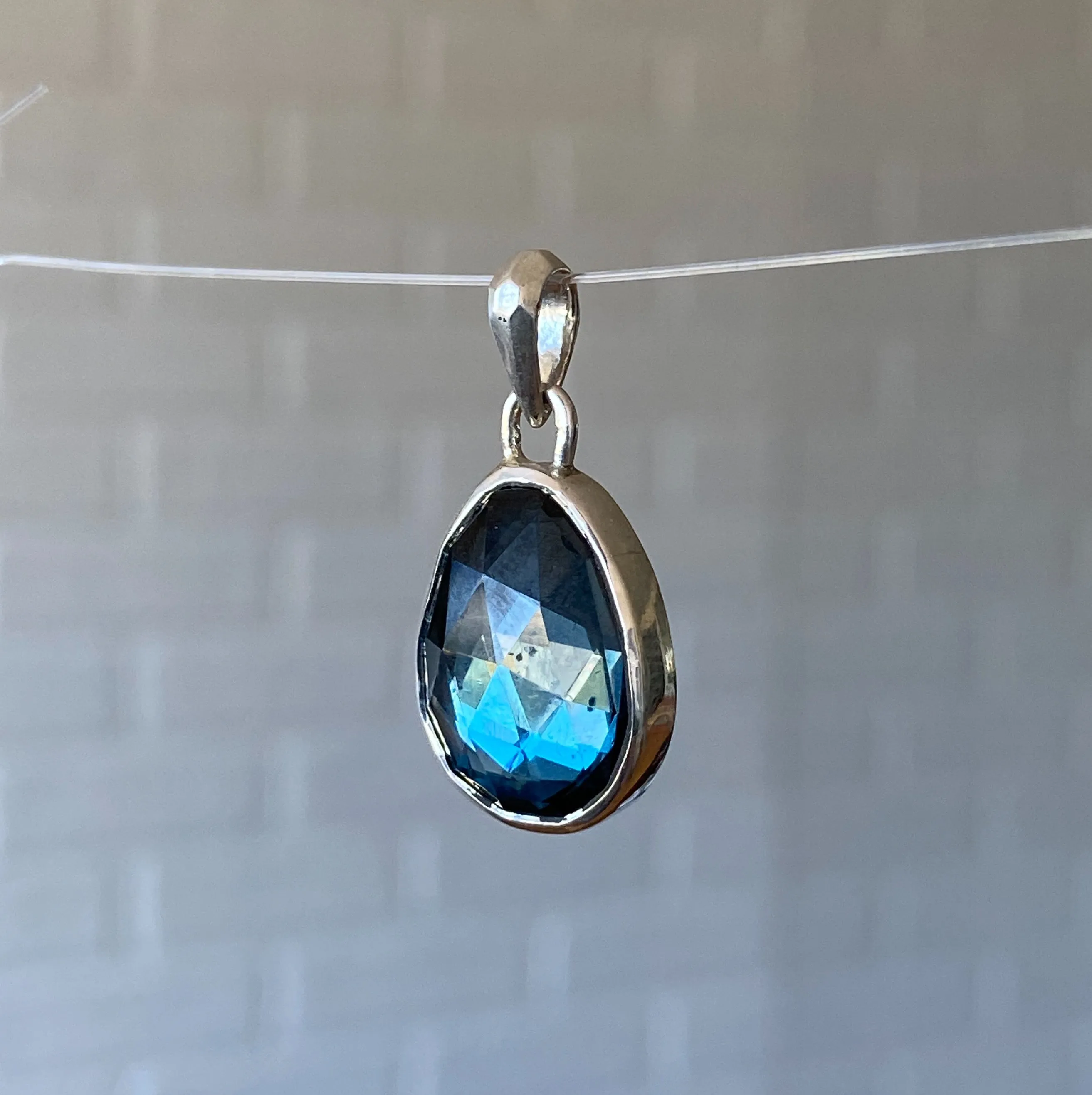 London Blue Topaz and Silver Bijou Pendant #3