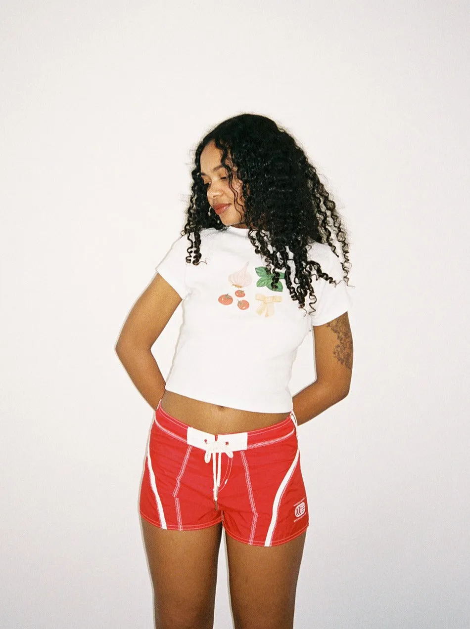 Made Some Short Shorts - Red & Cream