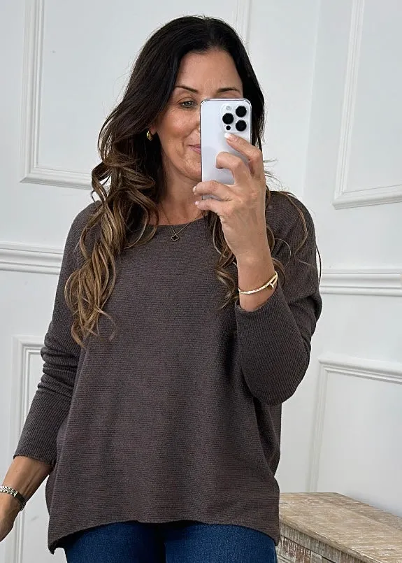 Maeve Brown Knit Top