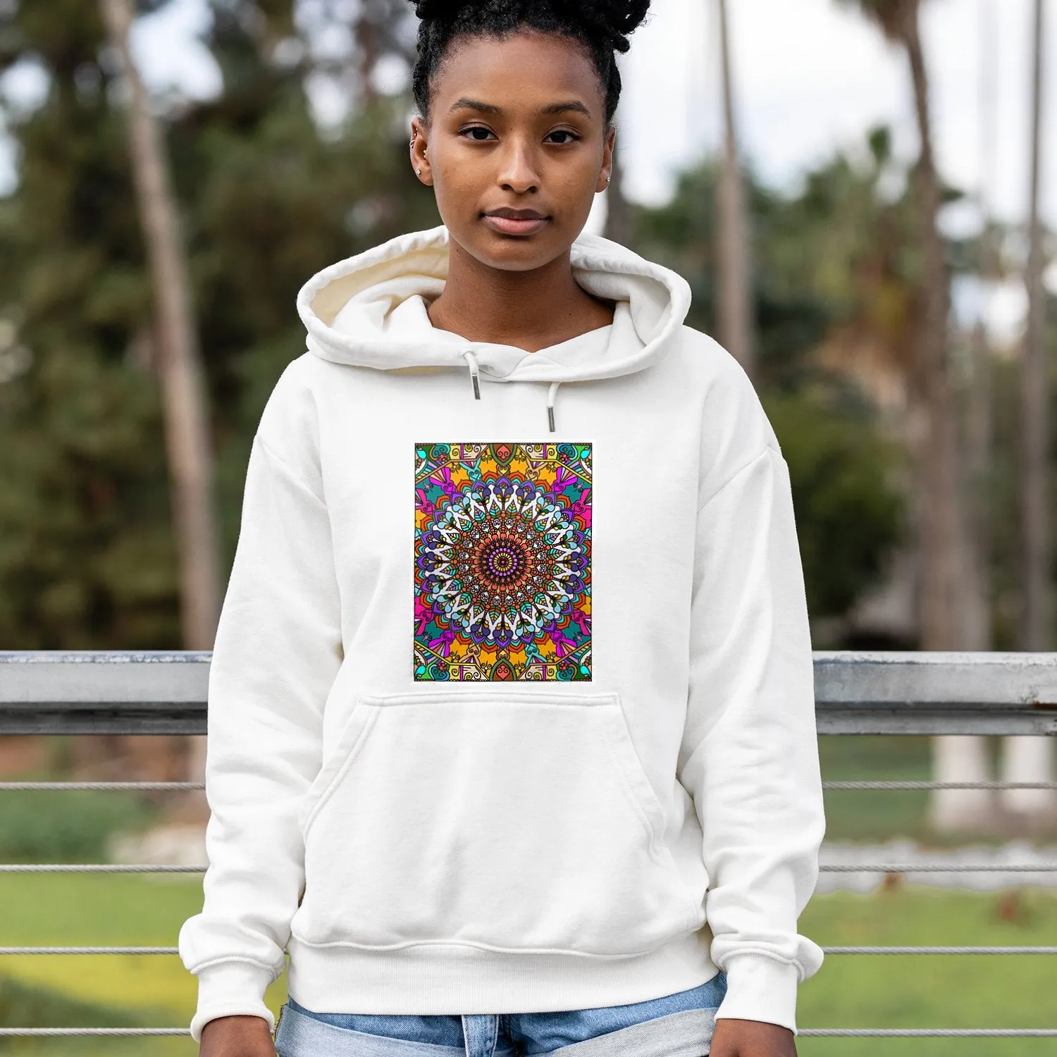 Mandala Art Design Premium Hoodie - Intricate Colors