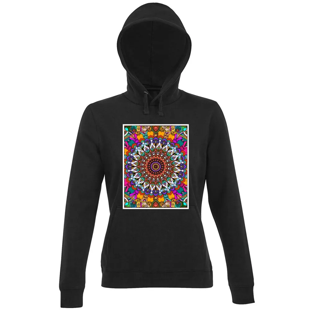 Mandala Art Design Premium Hoodie - Intricate Colors