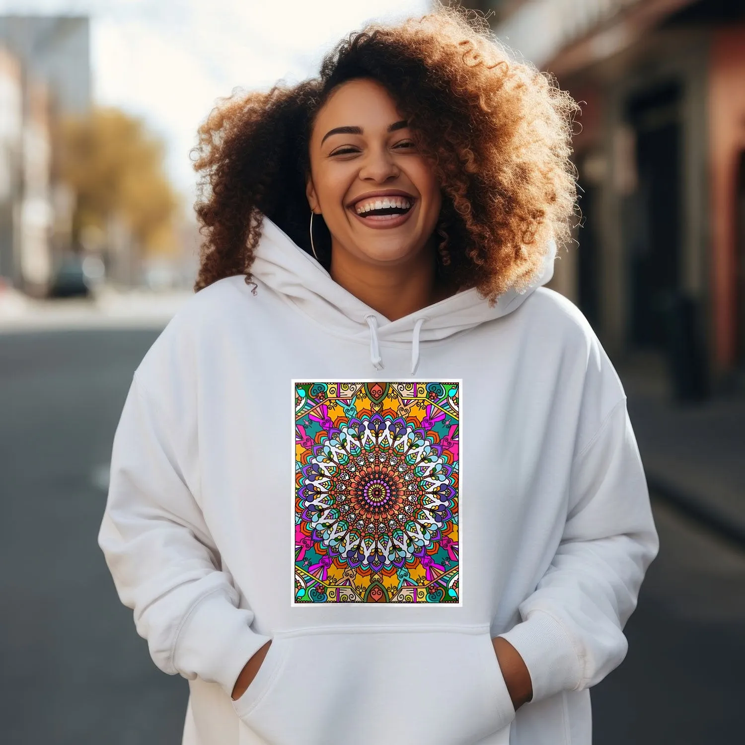 Mandala Art Design Premium Hoodie - Intricate Colors