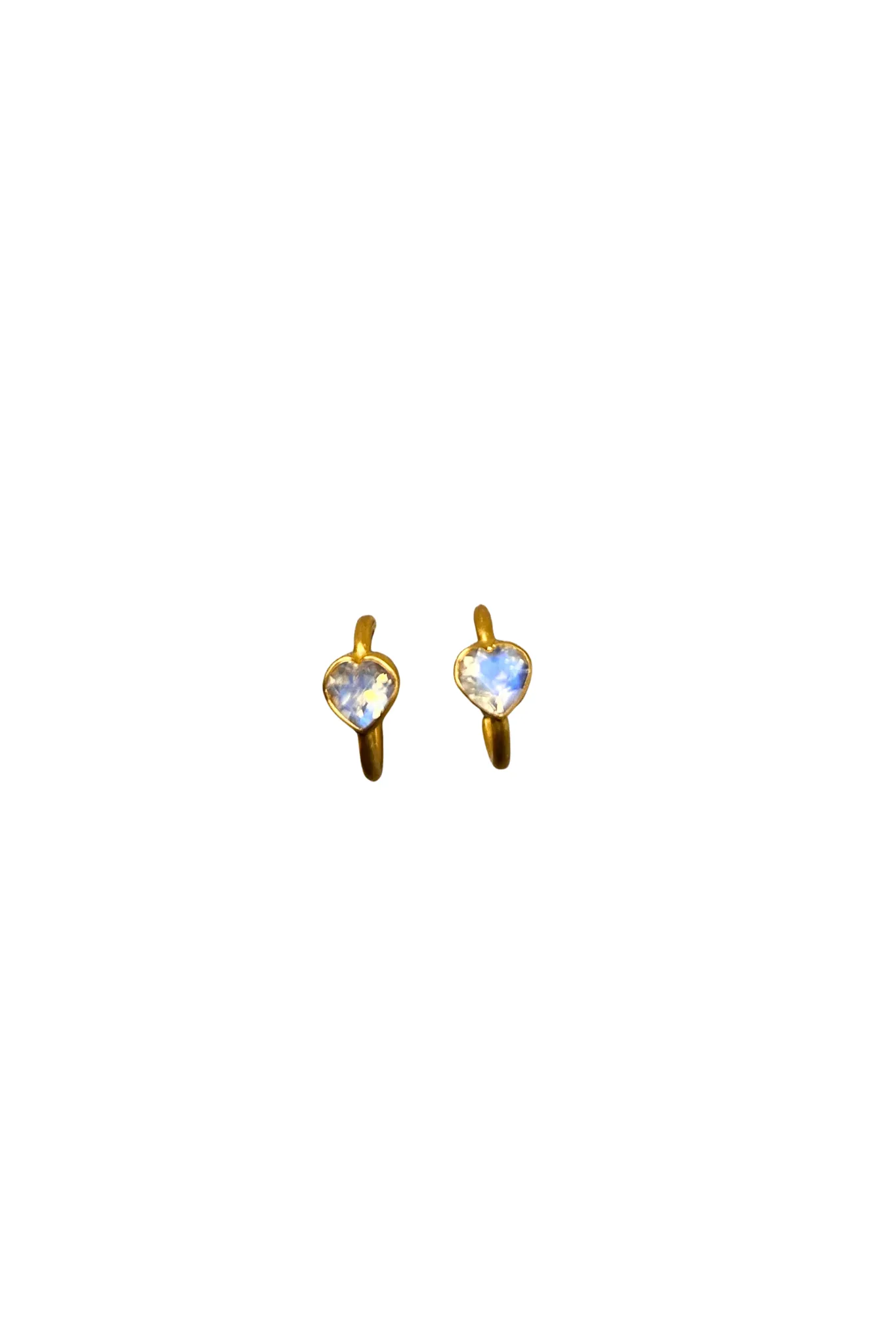 Marie Helene de Taillac Precious Rainbow Moonstone Heart Hoops