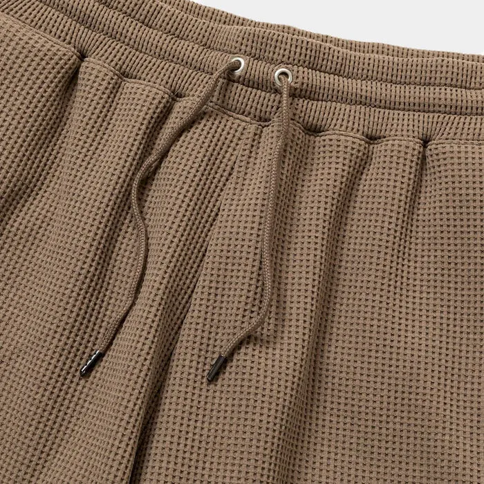 MEANSWHILE SOLOTEX WAFFLE EASY SHORTS-BROWN