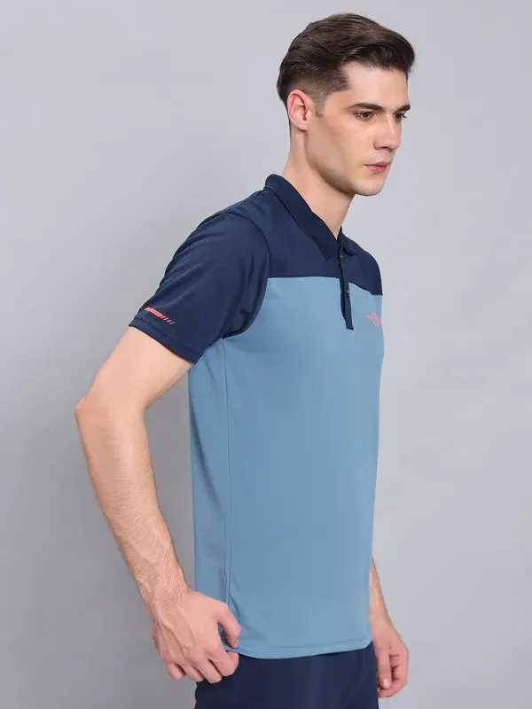 Men Colorblock Relax Fit Polo T-shirt with TECHNO COOL 