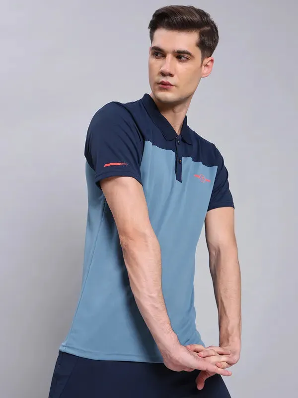 Men Colorblock Relax Fit Polo T-shirt with TECHNO COOL 