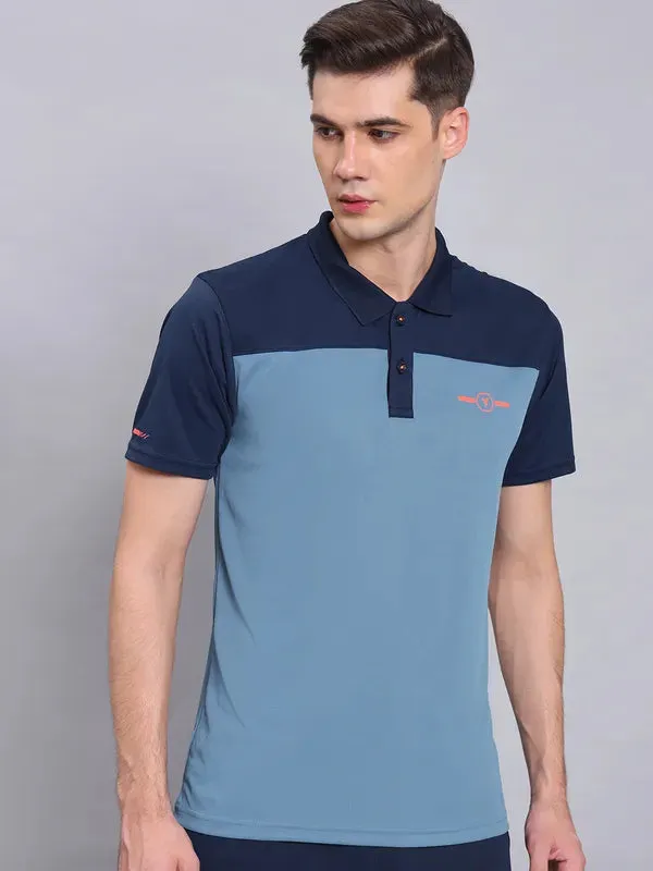 Men Colorblock Relax Fit Polo T-shirt with TECHNO COOL 