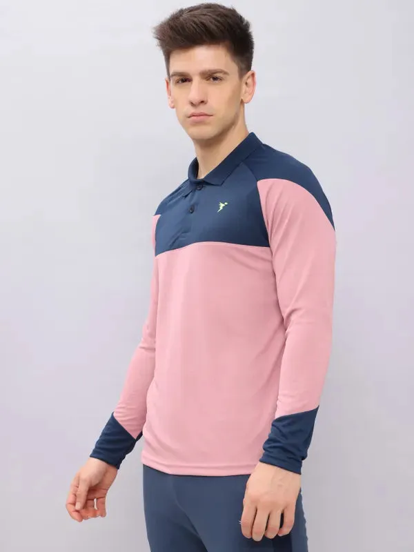 Men Colorblock Slim Fit Polo T-shirt with TECHNO COOL 