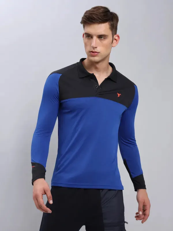 Men Colorblock Slim Fit Polo T-shirt with TECHNO COOL 