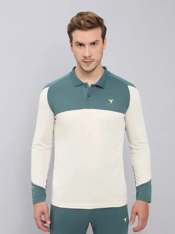 Men Colorblock Slim Fit Polo T-shirt with TECHNO COOL 