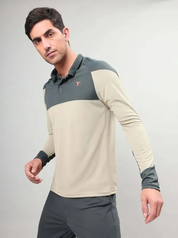 Men Colorblock Slim Fit Polo T-shirt with TECHNO COOL 