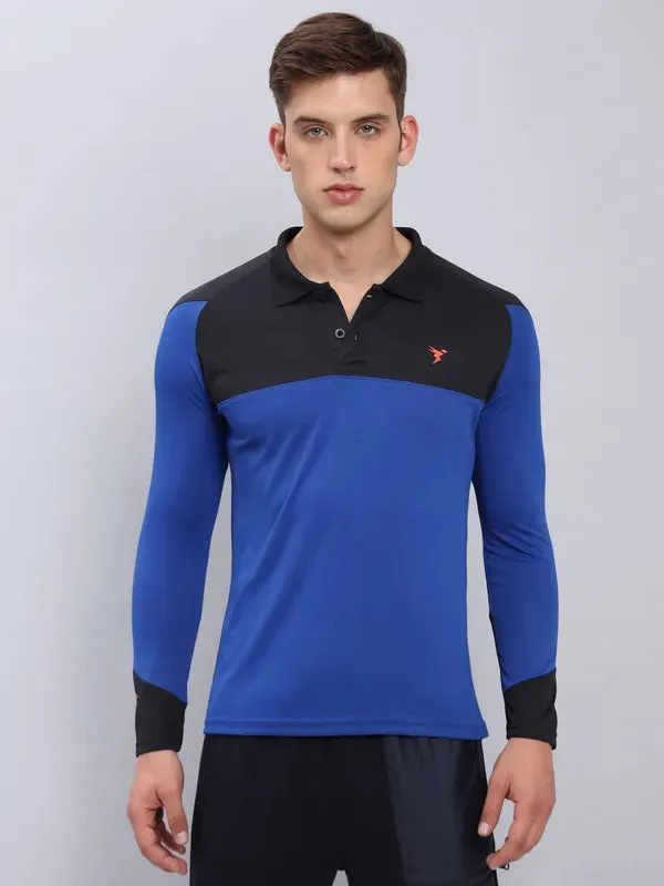 Men Colorblock Slim Fit Polo T-shirt with TECHNO COOL 