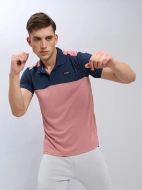 Men Colorblock Slim Fit Polo T-shirt with TECHNO COOL 