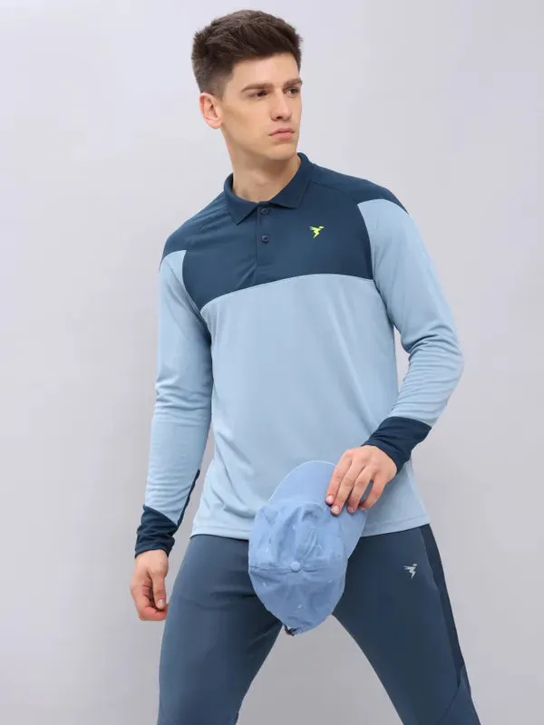 Men Colorblock Slim Fit Polo T-shirt with TECHNO COOL 