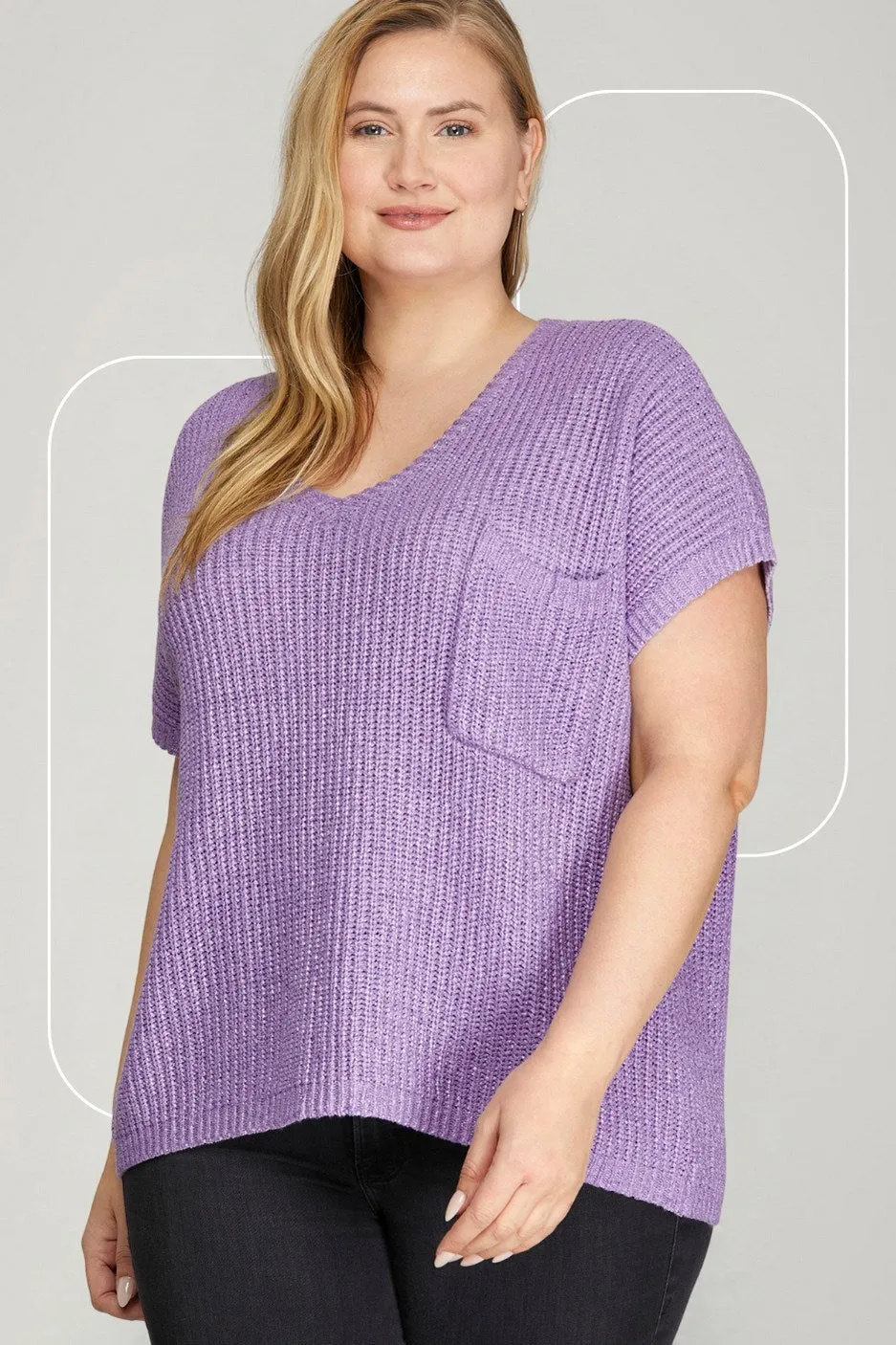 Metallic Lavender Knit Top