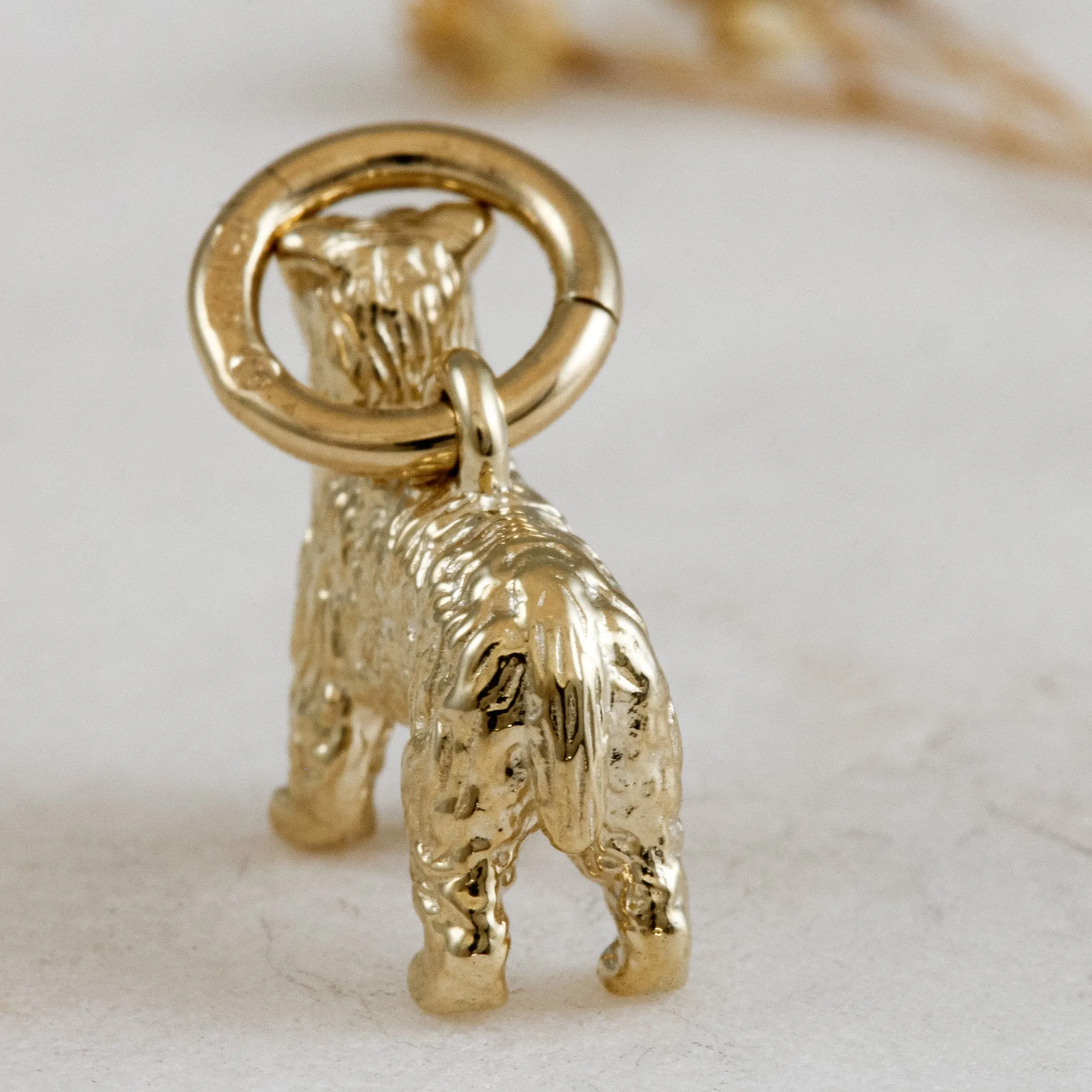 Miniature Schnauzer Solid Gold Dog Charm