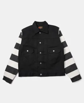 Motorcycle Style Black and White Stripe Type 2 Jacket