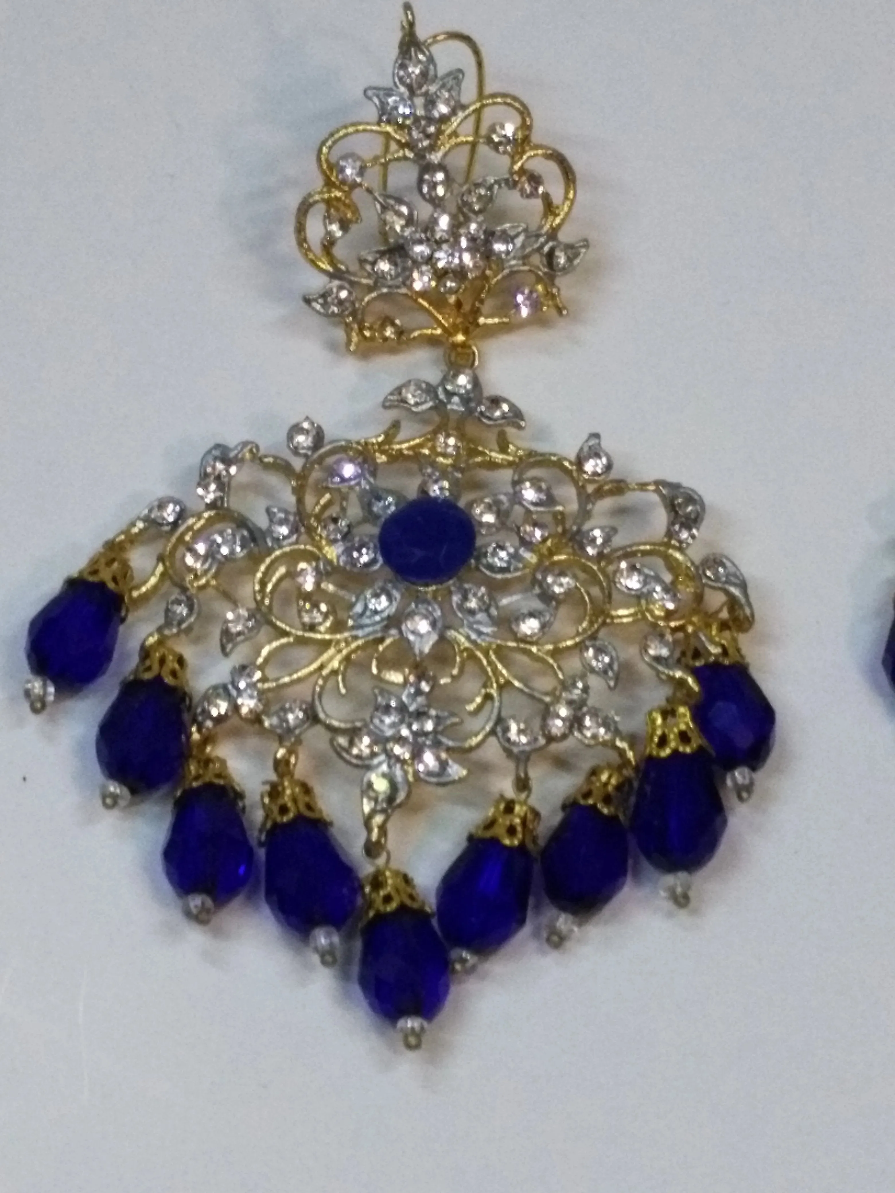 NAVY BLUE ROYAL STYLE EARRINGS & CHOKER FOR ROYAL PEOPLE